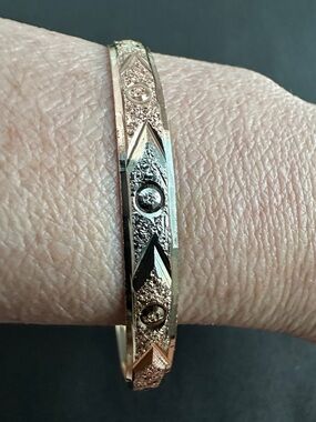 14k Gold plated 3-tone Bangle Bracelet
